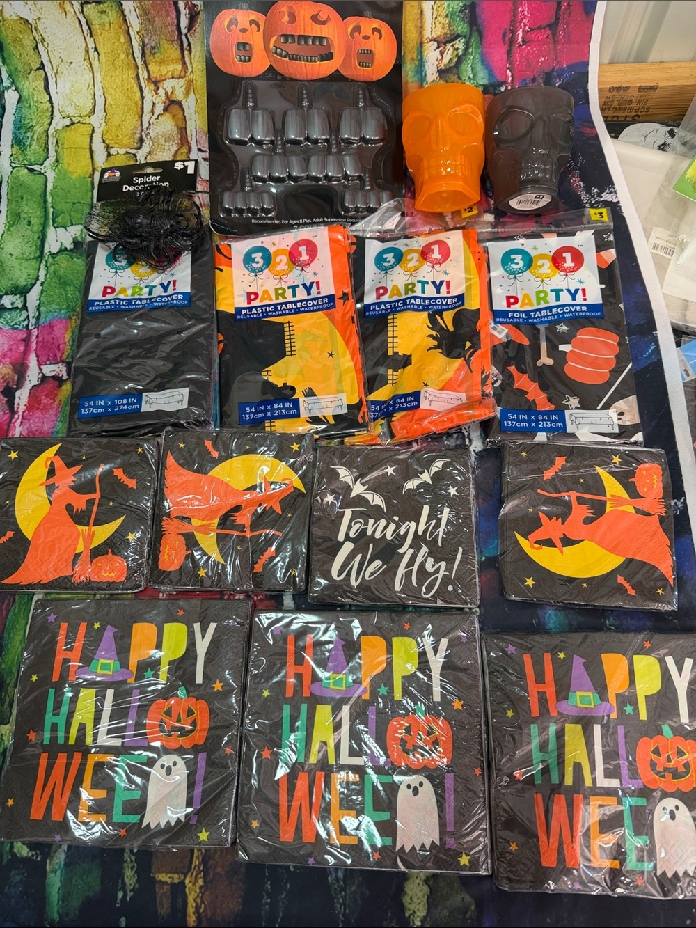 Party! Halloween Disposable Tableware Set - Orange & Black